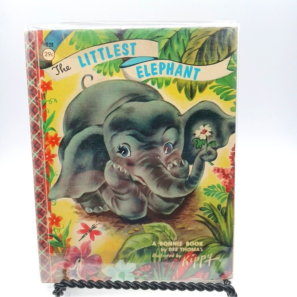 Bonnie Book Dee THOMAS The Littlest Elephant 1959 Dippy illustrated distressed